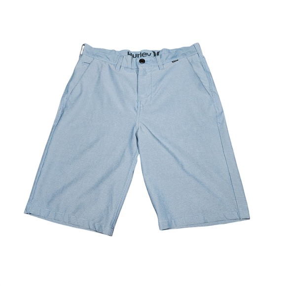 Hurley Porter Walkshorts Mens 29 Blue White Striped Seersucker Pinstripe Coastal - Picture 2 of 8